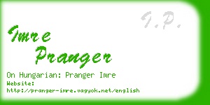 imre pranger business card